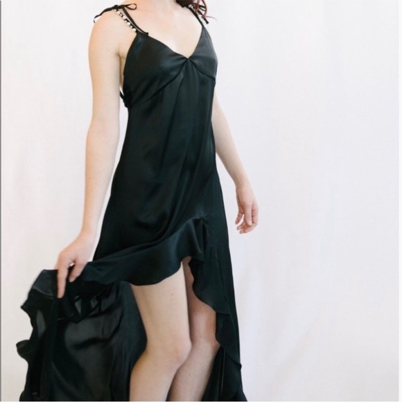 FOR LOVE & LEMONS LADY LUCK PEARL Satin MAXI DRESS MEDIUM NEW W TAGS - Picture 11 of 15